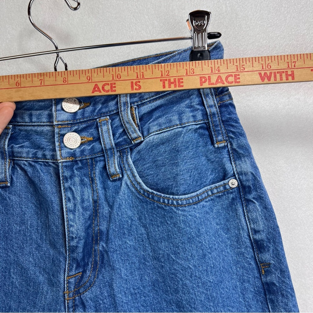FRAME Le Jane Crop Double Waistband Straight-Leg Jeans Size 27 Rigid Denim - Picture 3 of 11